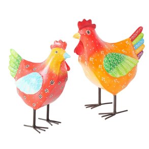 Havefigur - Metal Hne og Hane