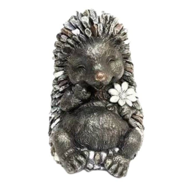Havefigur - Pindsvin med blomst