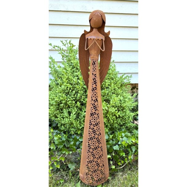 Havefigur � Engel H85 cm | Cortenst�l udend�rs havekoration