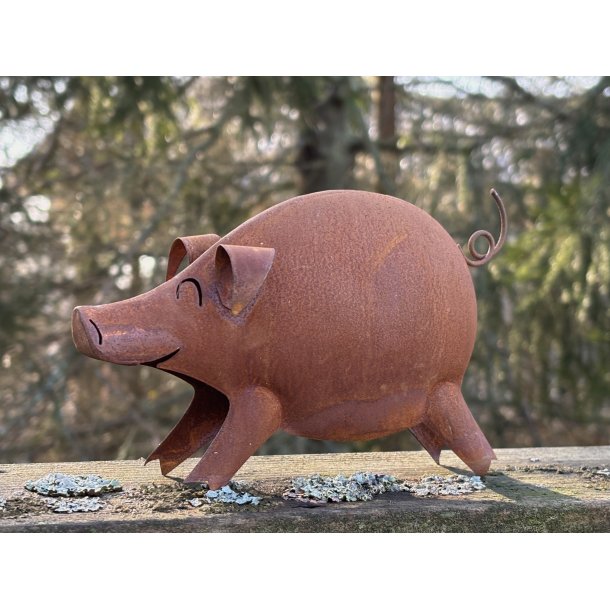 Havefigur � Gris | Sjov udend�rs dekoration i cortenst�l