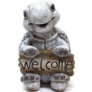 Havefigur - Skildpadde med skilt