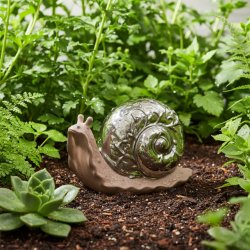 Havefigur � Snegl i keramik L39 cm