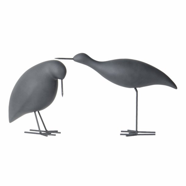 Havefigur fugle s�t med 2 Miklo-fugle i velvet stone