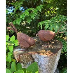 Havefigurer � Fugle i cortenst�l � S�t 2 stk.