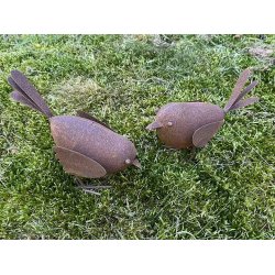 Havefigurer � Fugle i cortenst�l � S�t 2 stk.