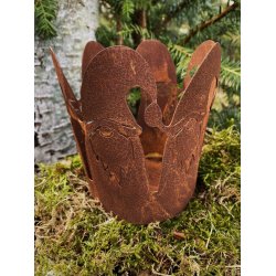 Havelygte med nisser - Cortenstl havelygte