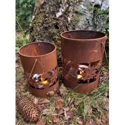 Havelygter - Havelygter med stjerner - Cortenstl havelygter 2stk. 