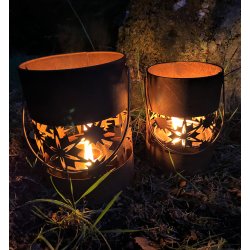 Havelygter - Havelygter med stjerner - Cortenstl havelygter 2stk. 