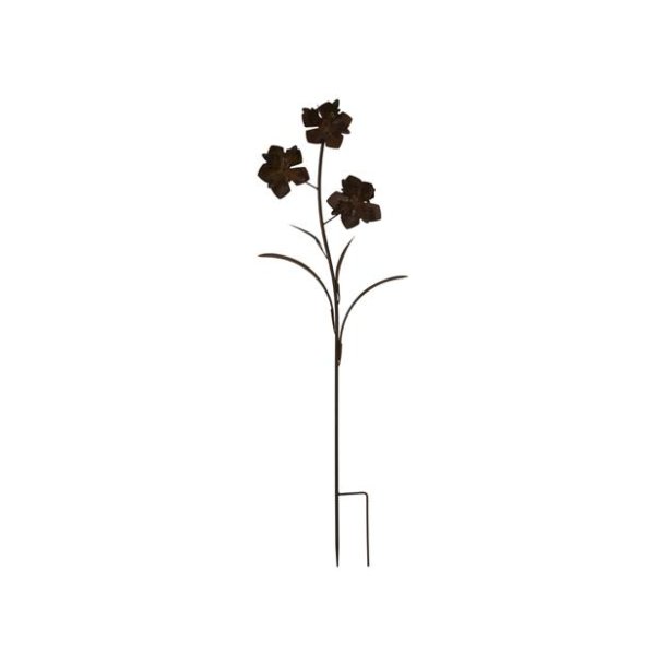 Havespyd - Blomst i cortenstl - H 106 cm.