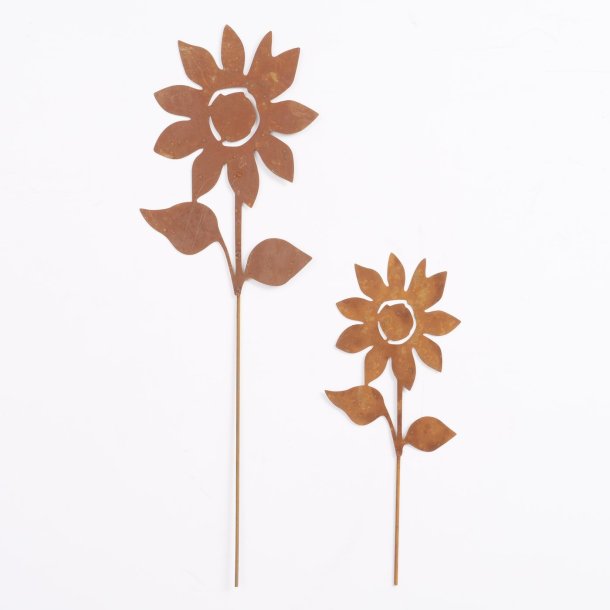 Havespyd � Blomster s�t/2 � Dekorativt Cortenst�l til Haven