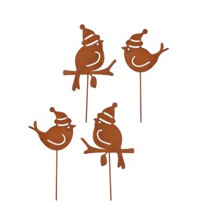 Havespyd - Julefugle st/4 stk. i cortenstl