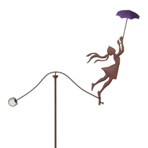 Havespyd � Kvinde med paraply � Drejende figur � H 160 cm