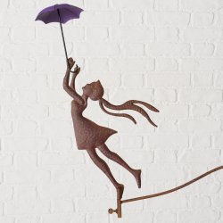 Havespyd � Kvinde med paraply � Drejende figur � H 160 cm