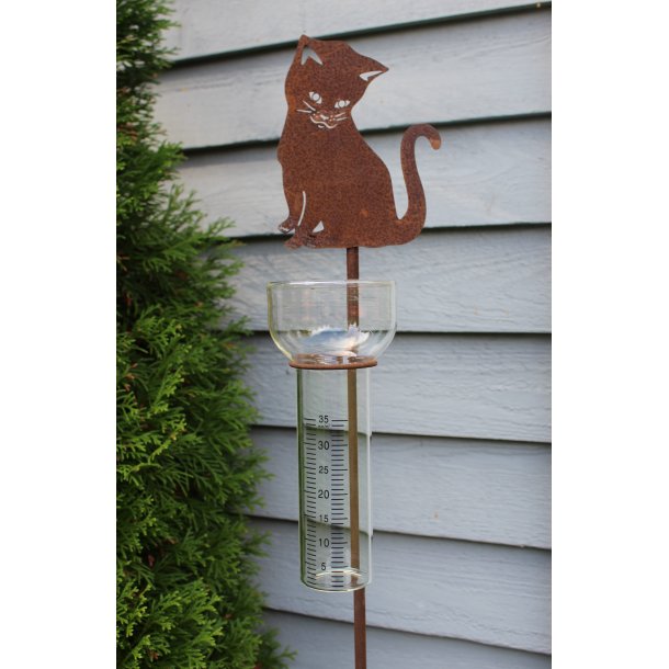 Havespyd � Regnm�ler med kat | Udend�rs dekoration i cortenst�l