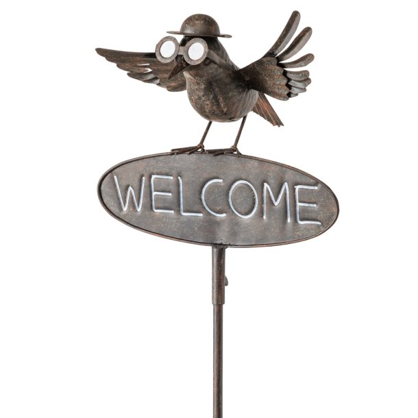 Havespyd � Welcome � Fugl p� velkomstskilt � H 135 cm