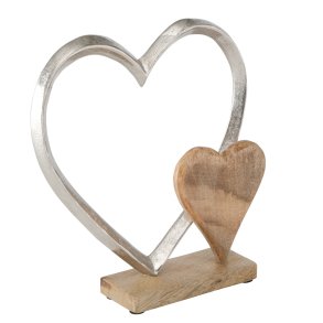 Hjerte figur - Hjerter i mangotr og aluminium