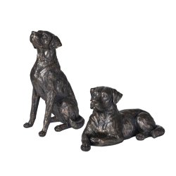 Hundefigurer � Store dekorationshunde � S�t 2 stk.
