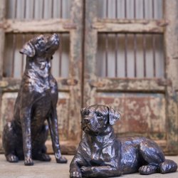 Hundefigurer � Store dekorationshunde � S�t 2 stk.