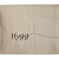 Lang h�rfarvet Hygge dug med broderi 140x360 cm