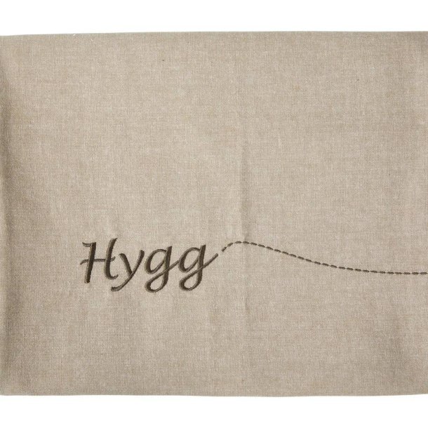 Lang h�rfarvet Hygge dug med broderi 140x360 cm