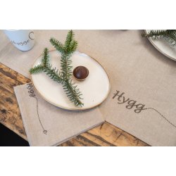 Hygge stofservietter med broderi s�t med 4