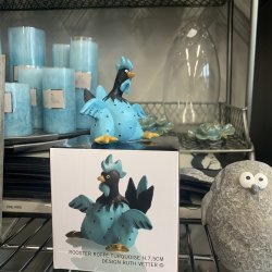 Nsgrnsgrden Pyntefigur - Hanen Roffe 7,5cm - Turkis