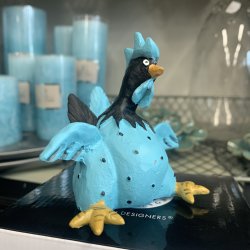 Nsgrnsgrden Pyntefigur - Hanen Roffe 7,5cm - Turkis