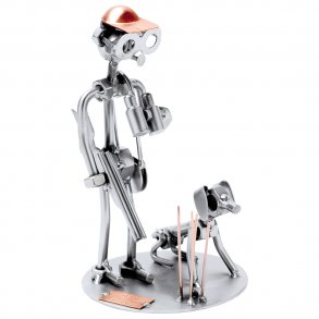 Metalfigur - Jger med hund