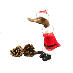 Juleand med sorte stvler - Hjde 21 cm.