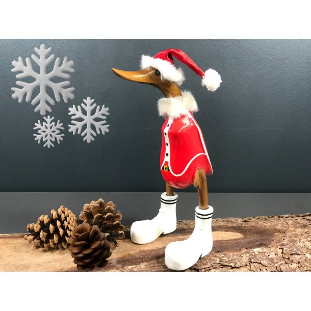 Juleand med store stvler - Hjde 25 cm.