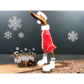 Juleand med store stvler - Hjde 35 cm.