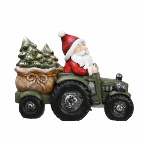 Julefigur - Julemand p traktor -Farmer jul - H40 cm