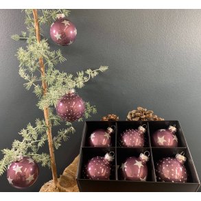 Julepynt I ske - Glaskugler - Lilla