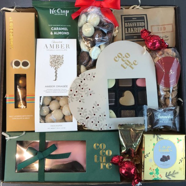 Julekurv - Gavekasse med lkkerier