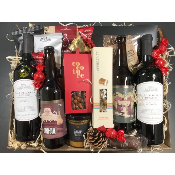 Julekurv - Vin og julelkkerier