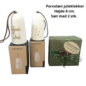 Juleoph�ng � Porcel�nsklokker � S�t med 2 stk.
