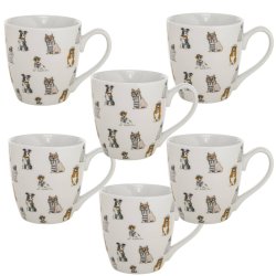 Hunde Krus - Jumbo krus med hunde - 6 stk.