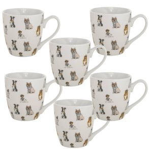 Hunde Krus - Jumbo krus med hunde - 6 stk.