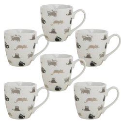 Jumbo krus med katte � 6 stk.