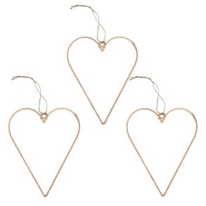 Jute hjerter natur 30 cm med metalramme og oph�ng
