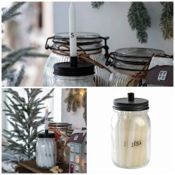 Kalenderlys glas med 24 lys