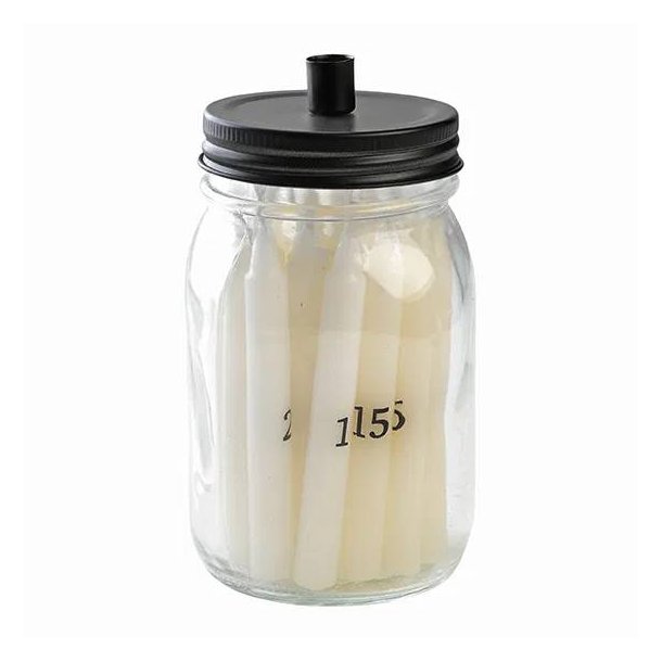Kalenderlys glas med 24 lys