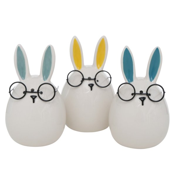 Figur - Kaniner med briller - St/3 stk.