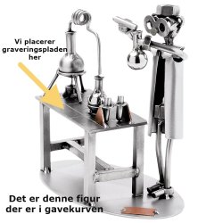 Gavekurv med metalfigur - Kemiker - Vin og hygge