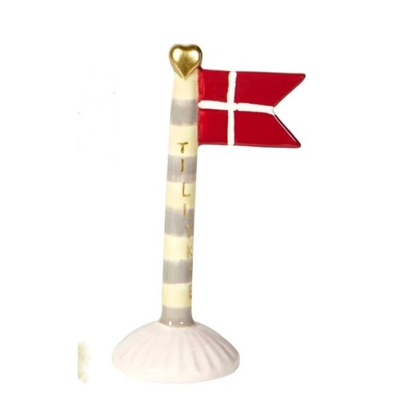 Keramik flag med tekst - Tillykke