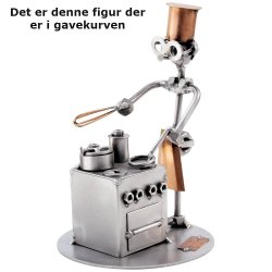 Gavekurv med metalfigur - Kok - Vin og hygge