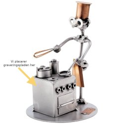 Gavekurv med metalfigur - Kok - Vin og hygge