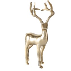 Krondyr - St med 2 krondyr - Guld farvet krondyr