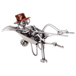 Metalfigur - Landmand i Trilleb�r