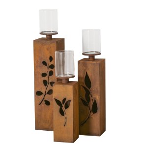 Lanterner i cortenstl - St med 3 stk.